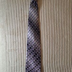 Pierre Cardin Geometric Purple and Gray Tie